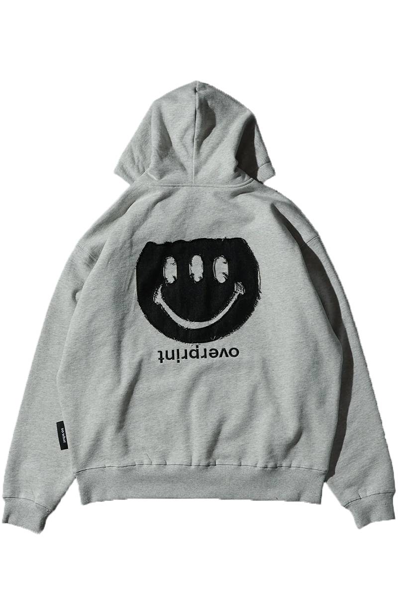over print (オーバープリント) ICONIC Zip Hoodie - Ash