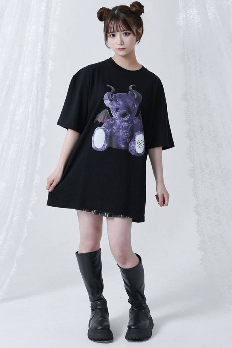【高い素材】 TRAVAS TOKYO (トラバス トーキョー) Devil bear BIG Tee/悪魔 トップス