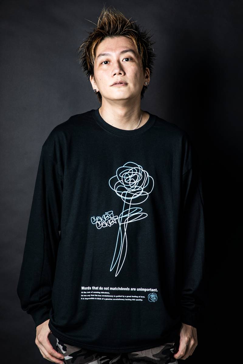 GoneR GR26LS001 Rough Rose L/S T-Shirts Black