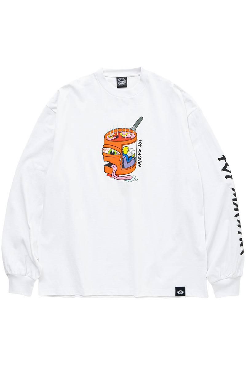 TOY MACHINE (トイマシーン) (HEAVY WEIGHT) BRAIN SIZZLE "BIG" LONG TEE - White