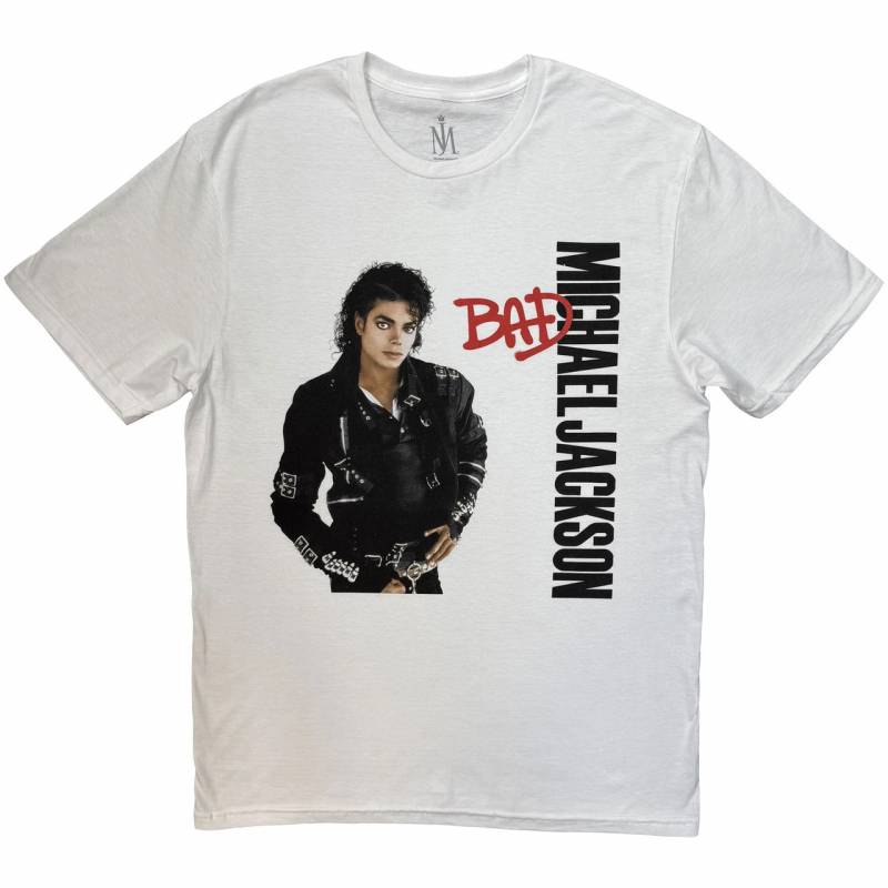 【予約商品】Michael Jackson バンドTシャツ ユニセックス: Bad (White)