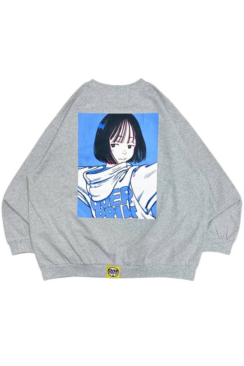 【お問い合わせ商品】over print (オーバープリント) POP ART SWEATSHIRTS LIKE LS TEE VER:20 (ASH)