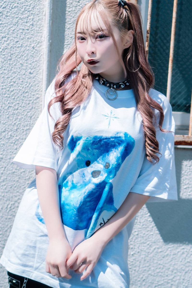 TRAVAS TOKYO (トラバス トーキョー) くまプリントTシャツ - White