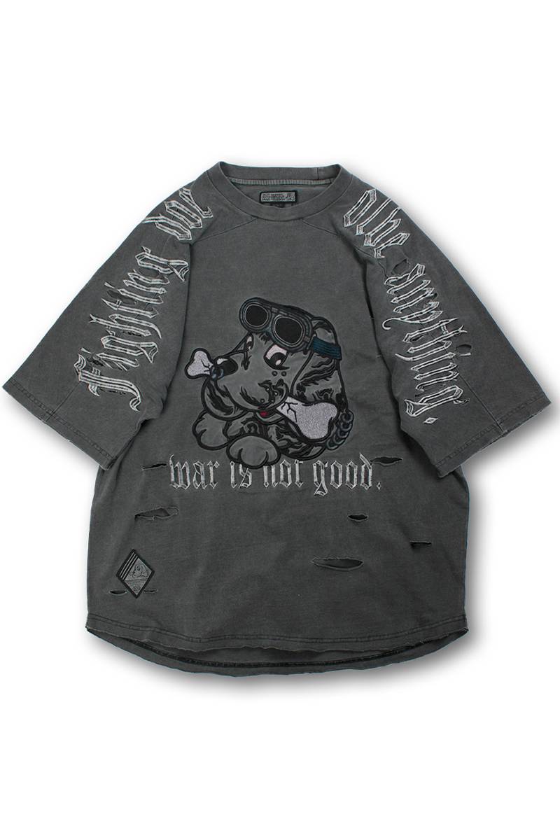 GALFY (ガルフィー) 病みに染まりし反戦Tシャツ - Ink Black