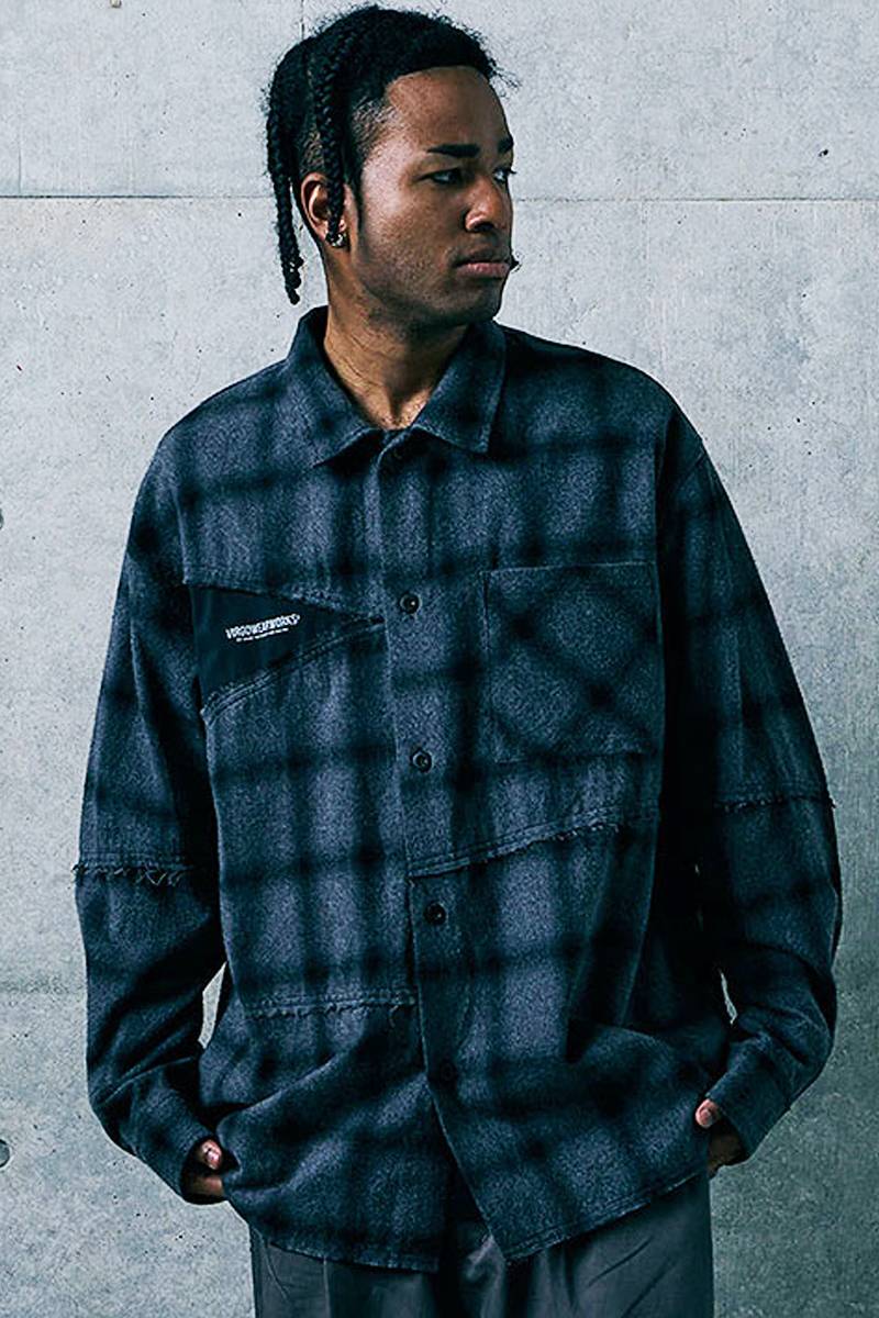 VIRGOwearworks(ヴァルゴウェアワークス) FRACTURE CHECK SHIRT - Black