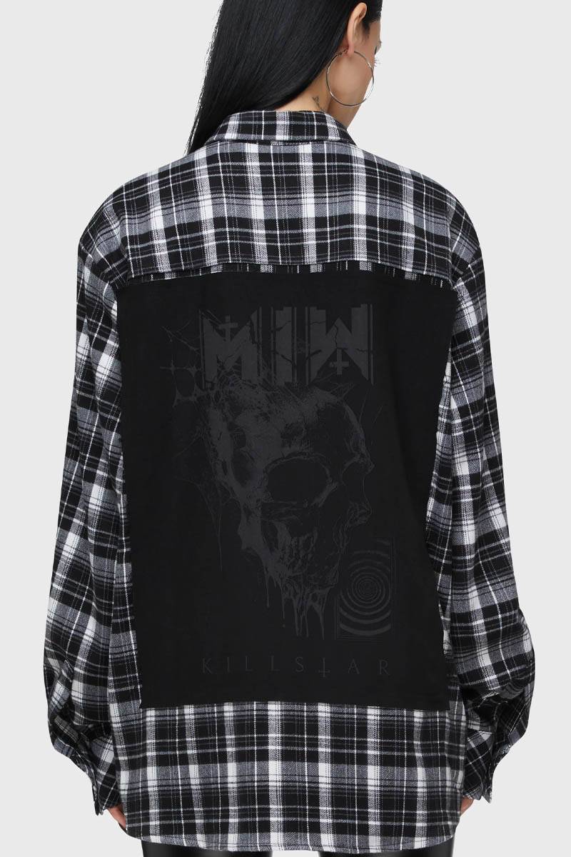 MOTIONLESS IN WHITExKILL STAR(キル・スター) Cause Of Death Flannel Shirt - Black