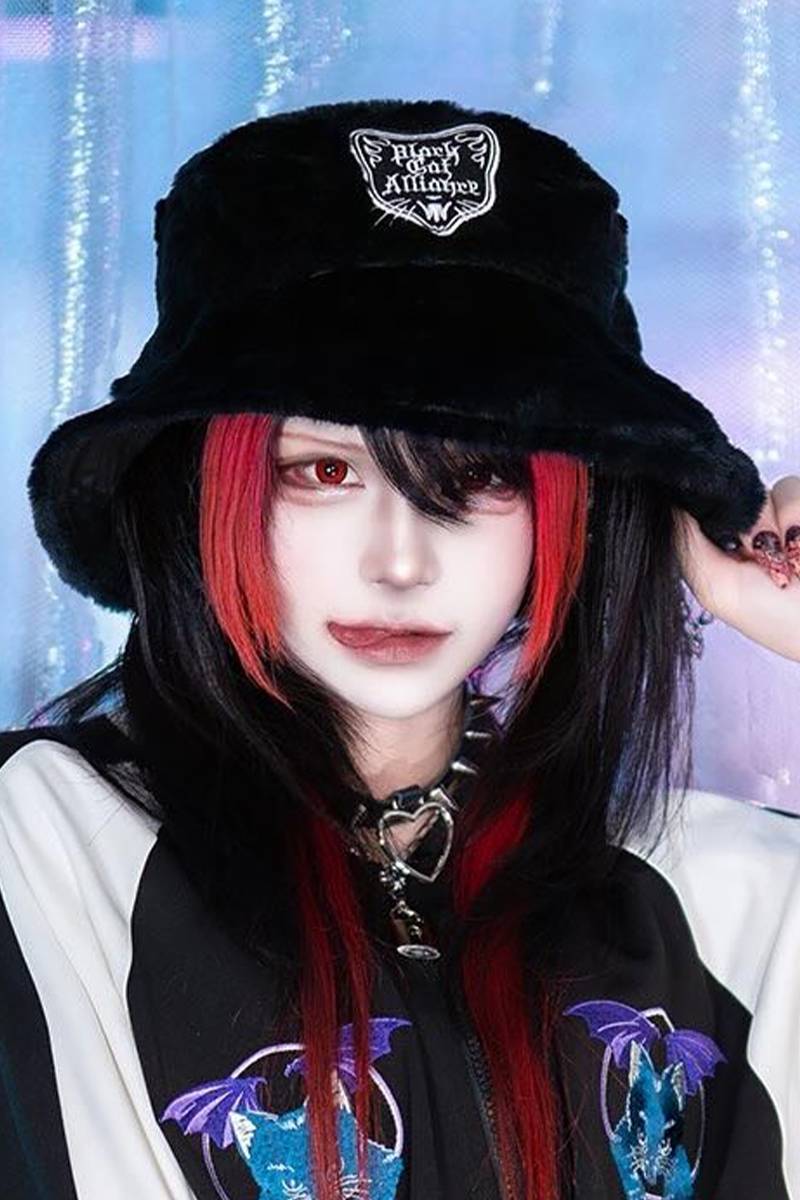 LISTEN FLAVOR (リッスン・フレーバー) 黒猫同盟ファーバケットハット - Black