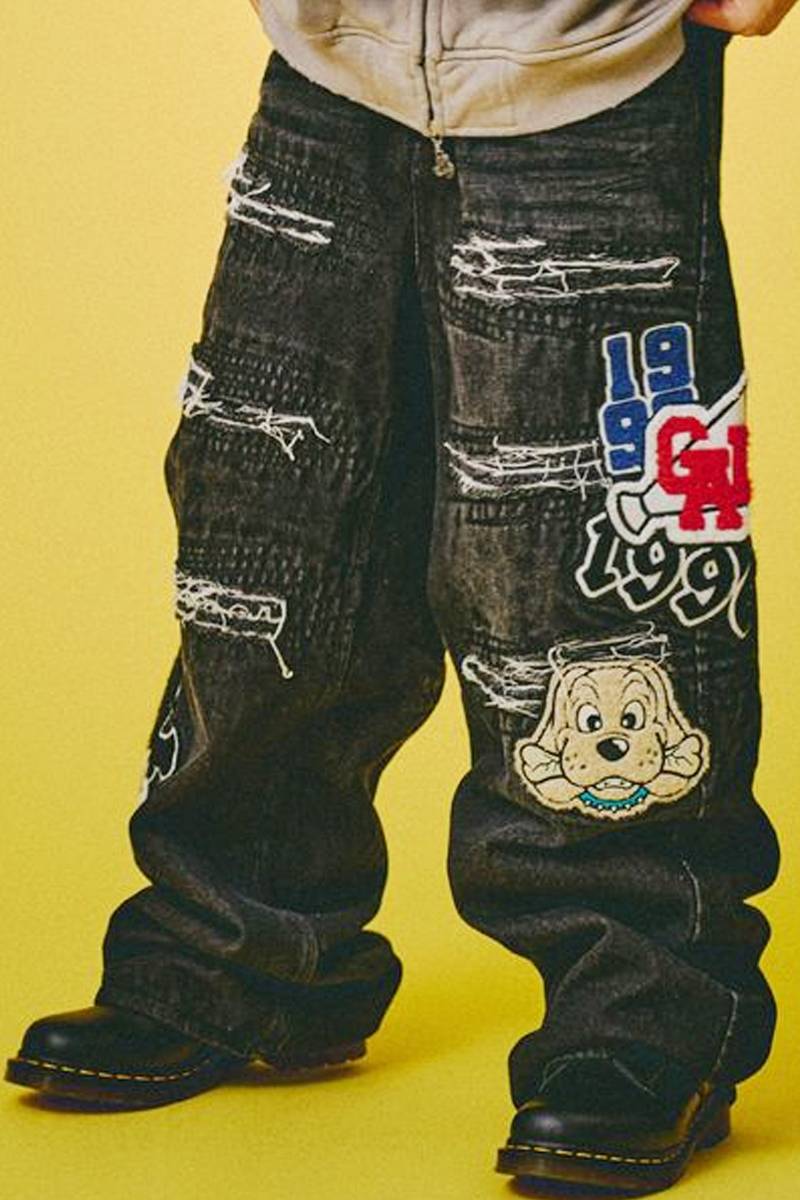 GALFY(ガルフィー) ワッペンだらけデニム - Black