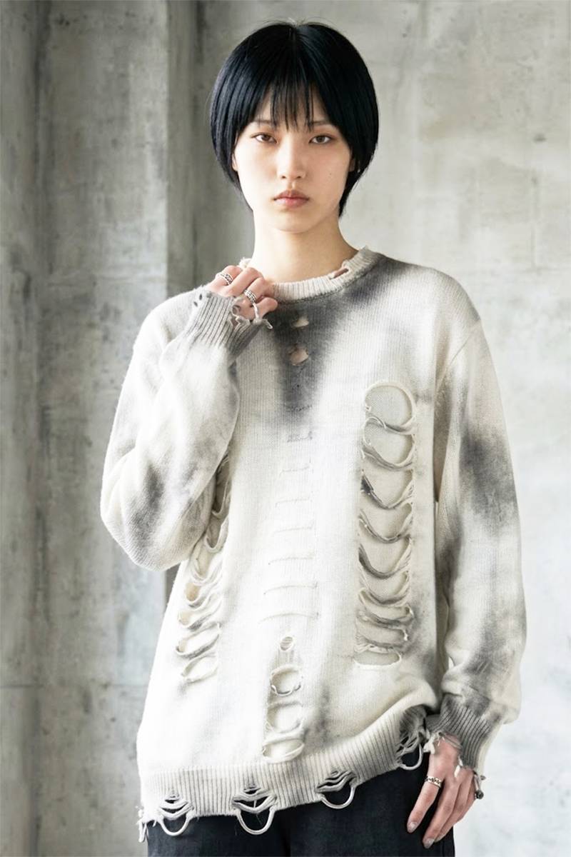 JACKROSE Archivemade(ジャックローズ・アーカイブメイド) Bone knit crew neck - White