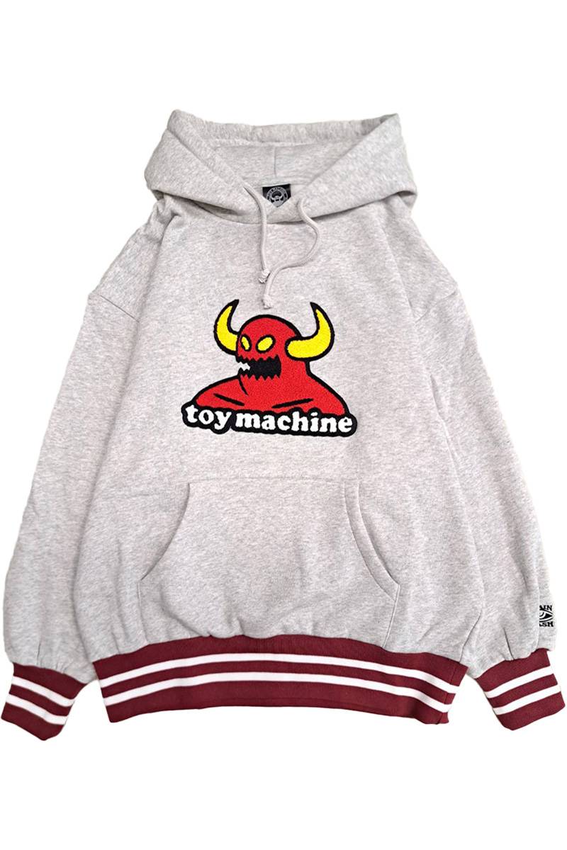 TOY MACHINE (トイマシーン) TOYMONSTER CHENILLE EMB SWEAT PARKA - Ash