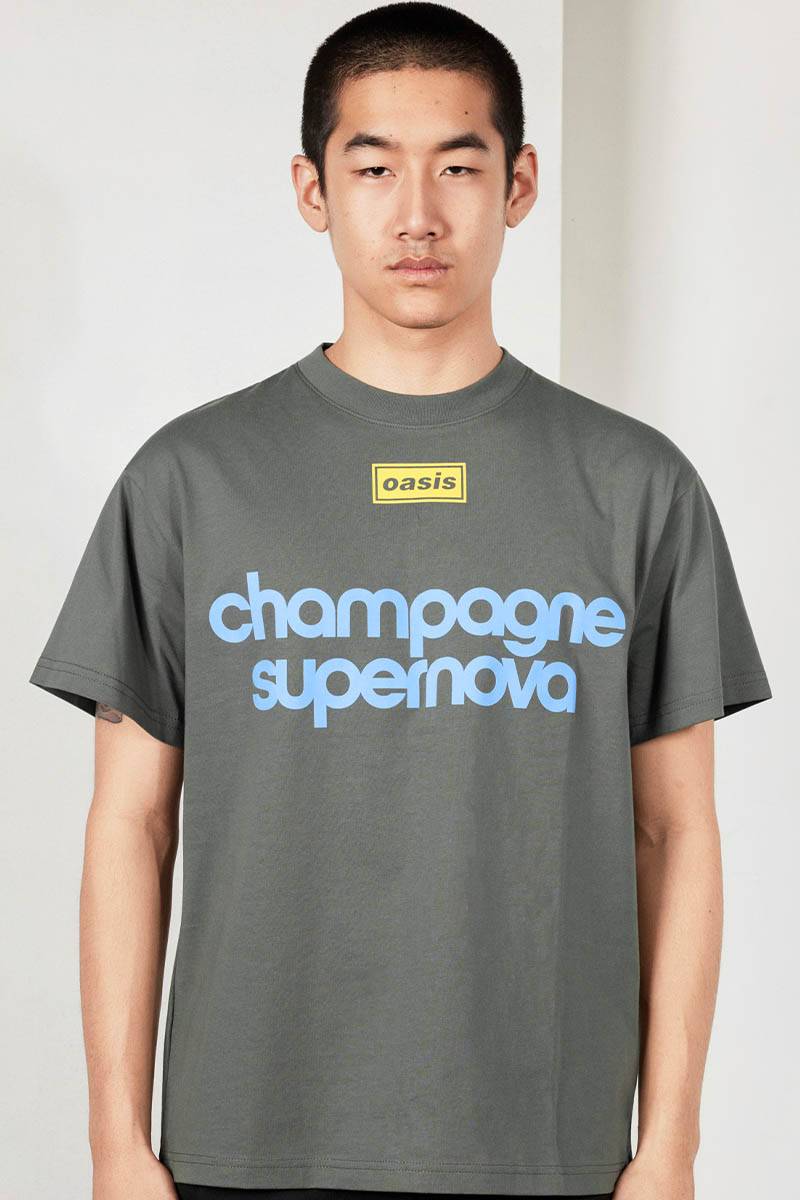 OASIS×PLEASURES NORDIQUE T-SHIRT - Faded Black