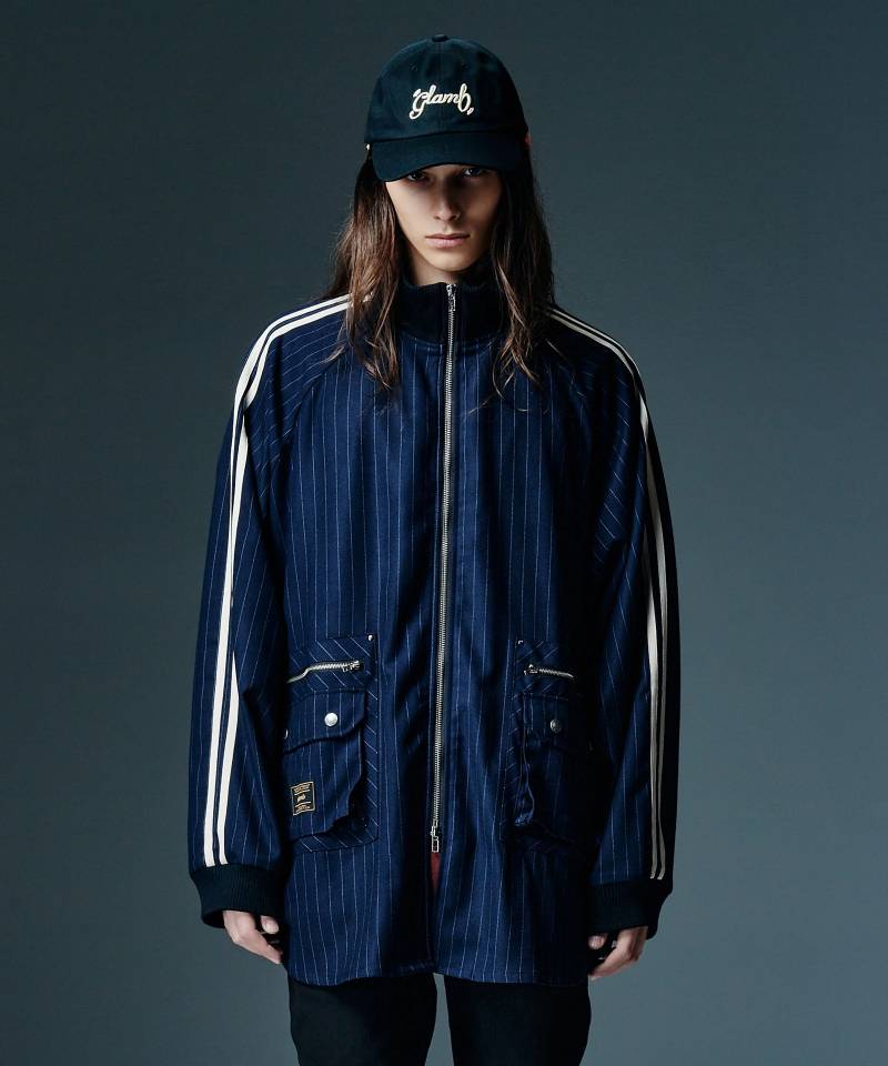 【予約商品】glamb(グラム) 4XL Track Shirt / 4XLトラックシャツ - Navy