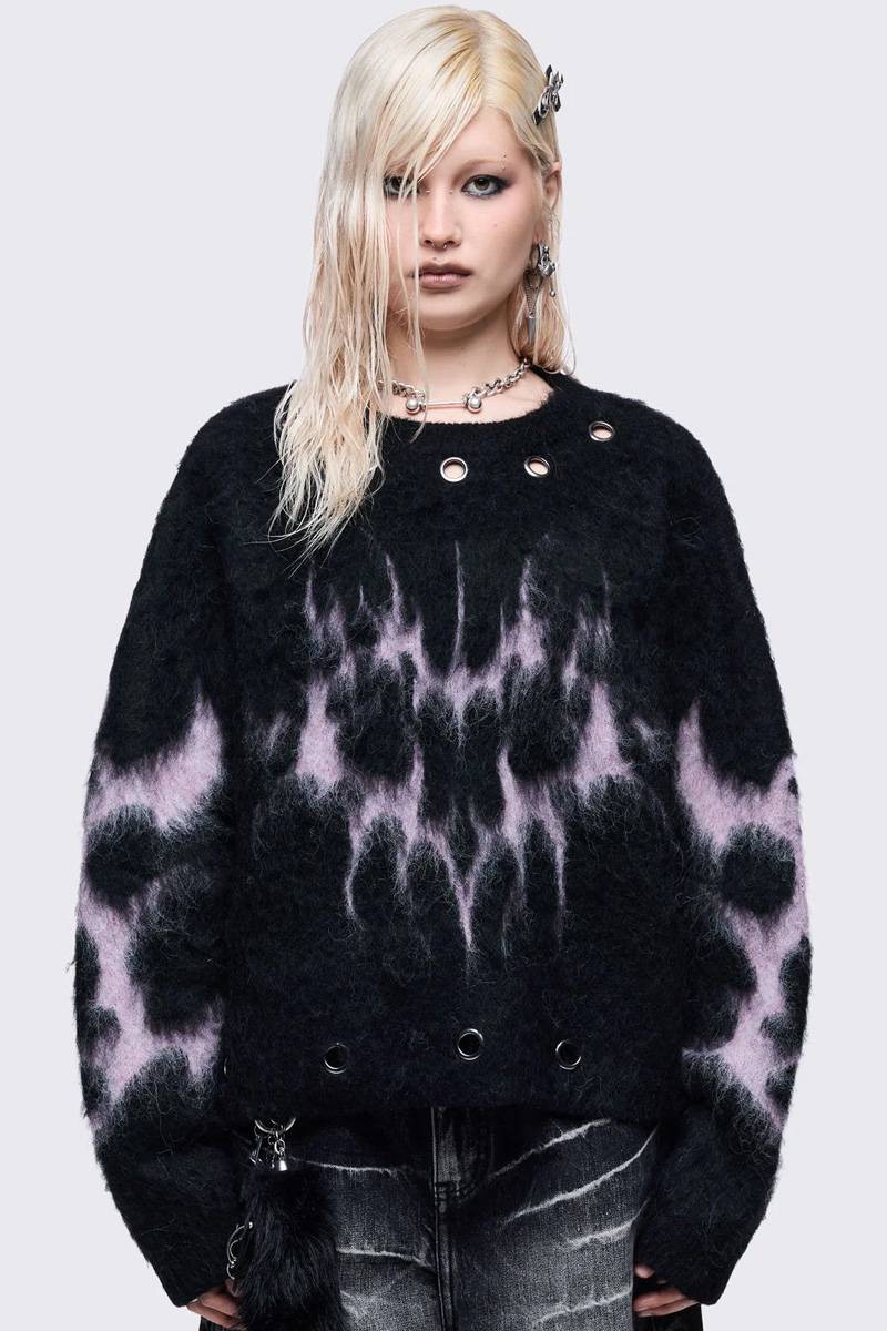 Minga London(ミンガ・ロンドン) Bad Heart Black Sweater