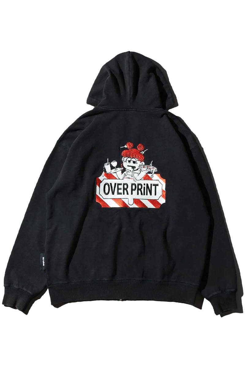 over print (オーバープリント) EVERYDAY Zip Hoodie - Chacoal