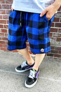 SABBAT13 GHOST CHECK SHORTS  BLUE