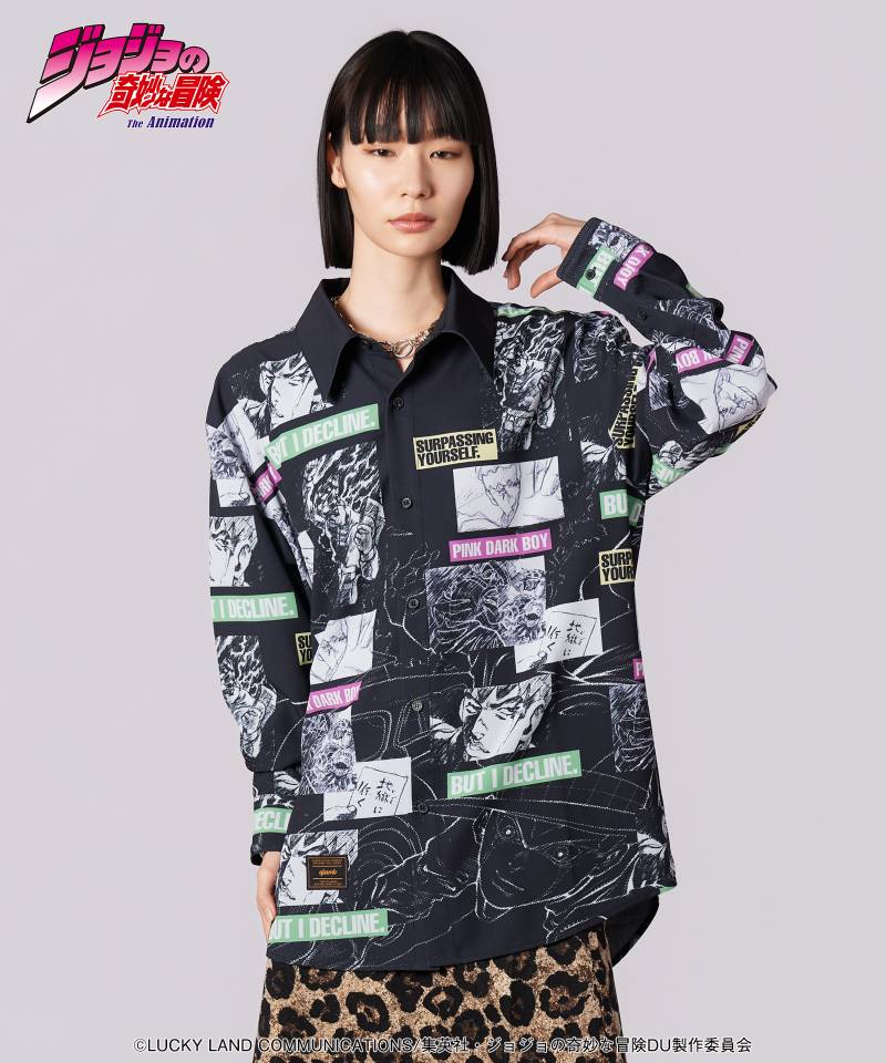 【予約商品】ジョジョの奇妙な冒険xglamb(グラム) Rohan Kishibe Shirt - Black