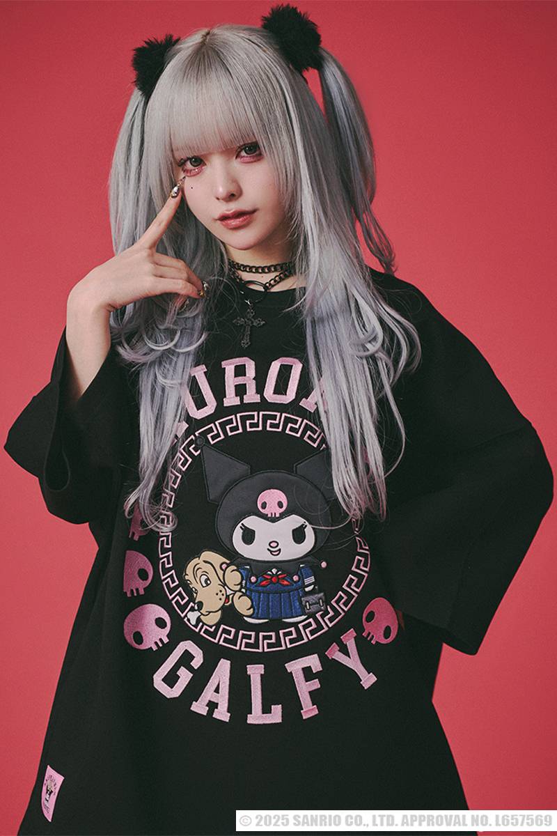 クロミ×GALFY(ガルフィー) みんな大好きボンディングBIG TEE - Black