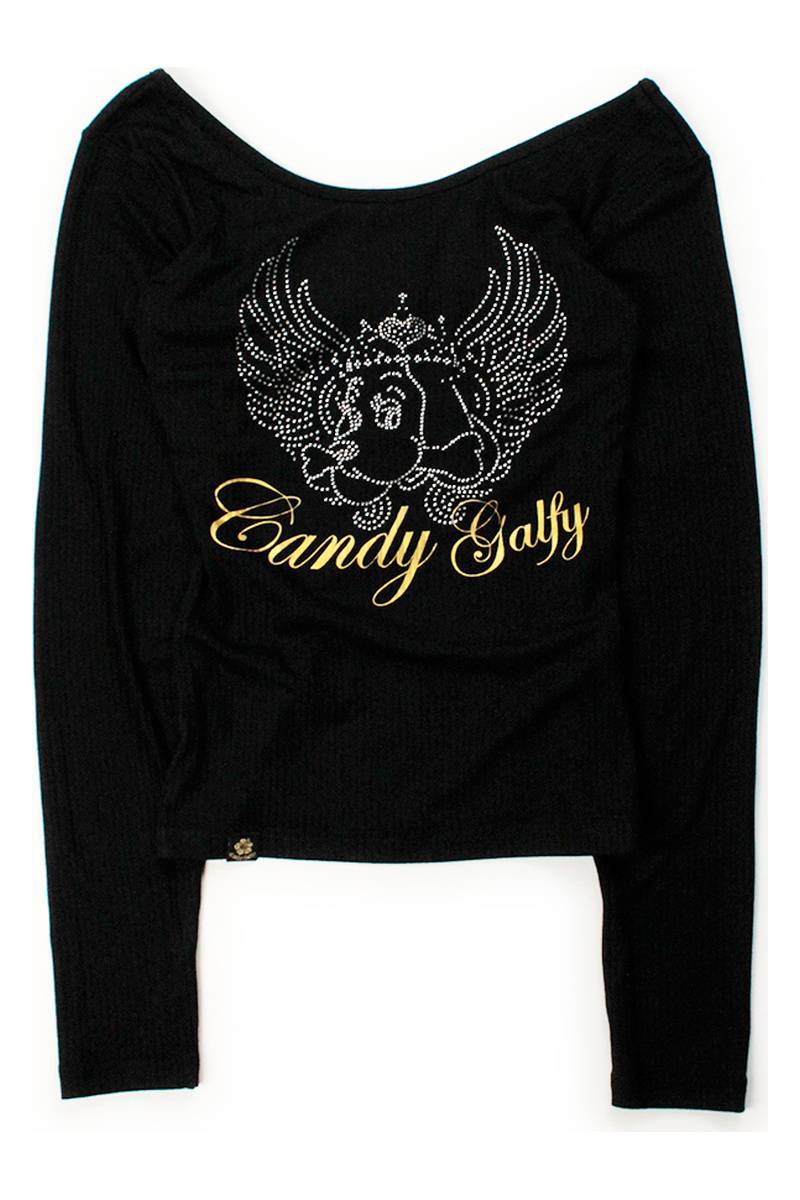 【予約商品】GALFY（ガルフィー）キラキラQUEEN TEE - BLACK
