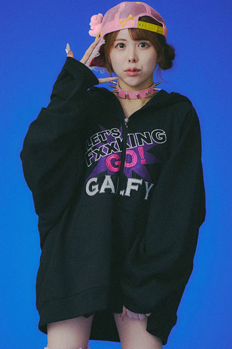 GALFY(ガルフィー)LFG!! ジップパーカー - Black