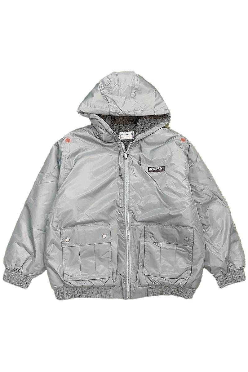 over print (オーバープリント) Hoodie Jacket GRAY