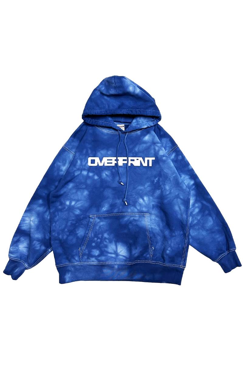 over print (オーバープリント) TIE DYE Hoodie - Blue