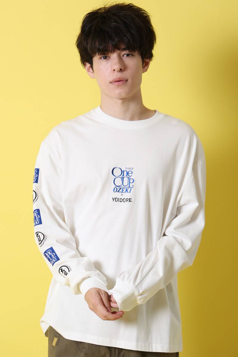 ワンカップ大関×YOIDORE (ヨイドレ) コラボL/S Tee - White