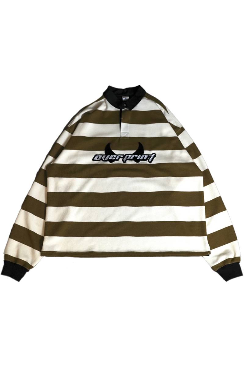 over print (オーバープリント) BIG Rugby Shirts BOADER - Camel