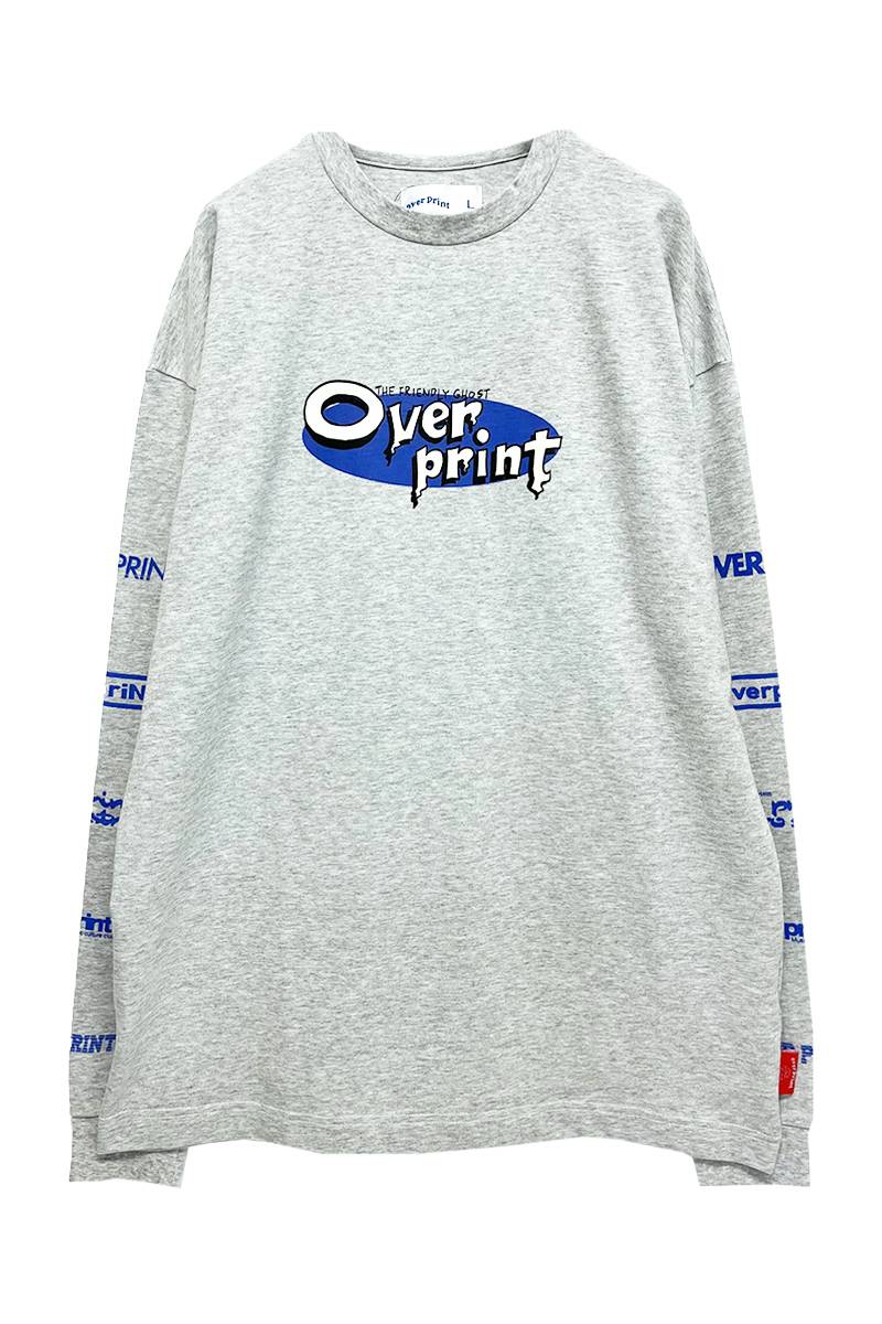 over print(オーバープリント) SIDE LOGO LS Tee ash heather gray