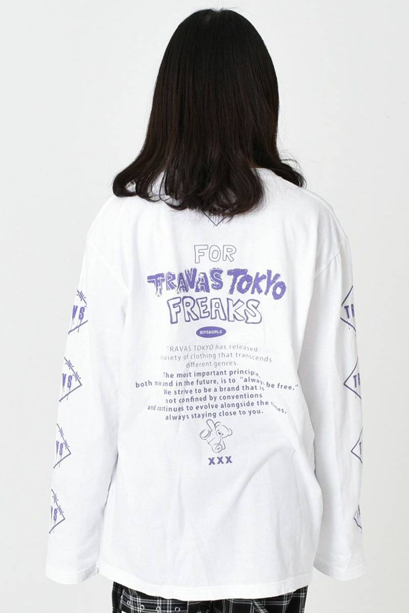 TRAVAS TOKYO (トラバス トーキョー) クマプリントロンT - White TRAVAS TOKYO (トラバス トーキョー) クマプリントロンT - White