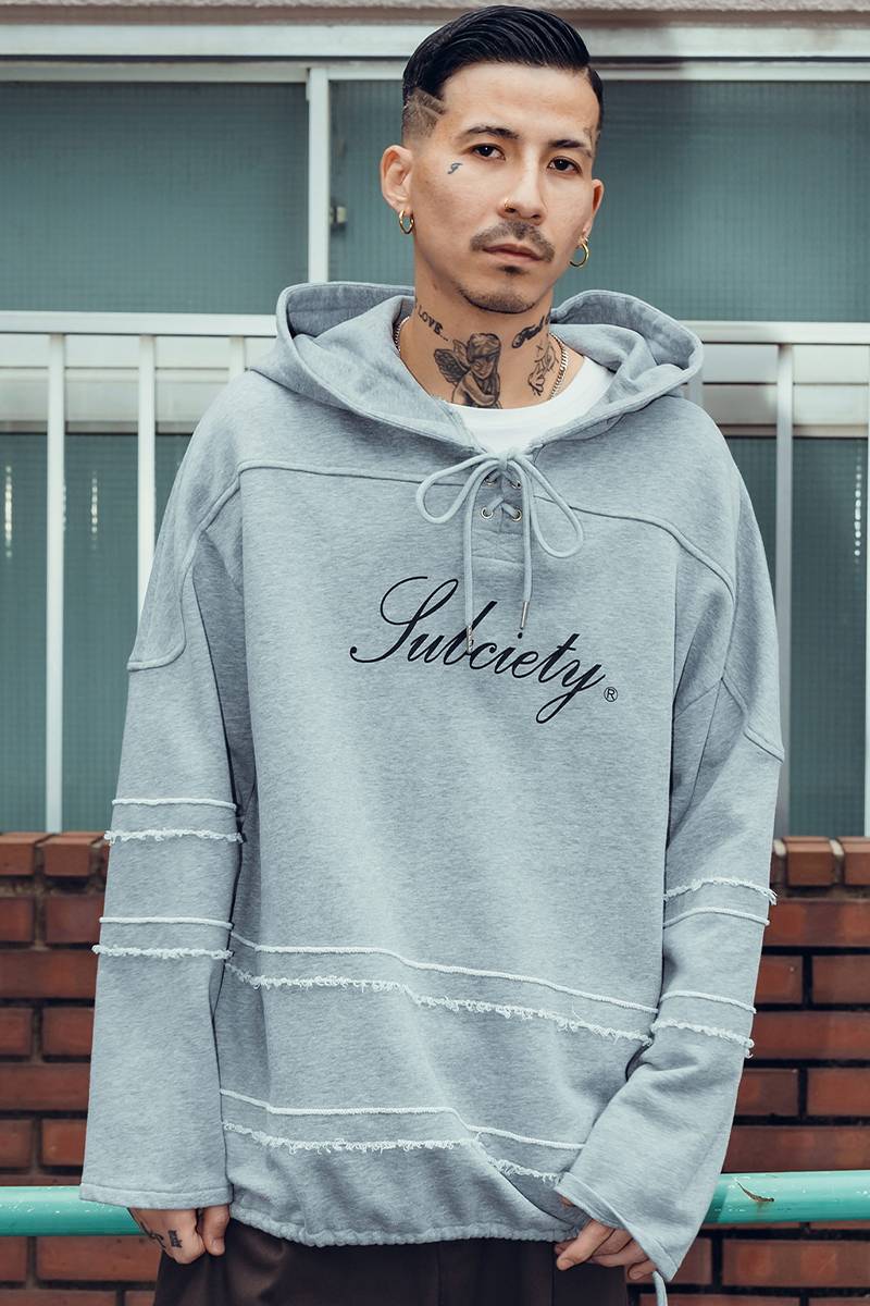 Subciety(サブサエティ) Lace up hockey hoodie - Gray