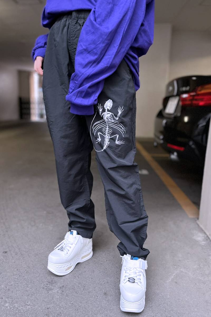 LONELY論理 龍骨 NYLON PANTS BLACK