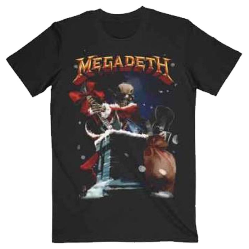 【予約商品】MEGADETH バンドTシャツ ユニセックス: Santa Vic Chimney (Black)