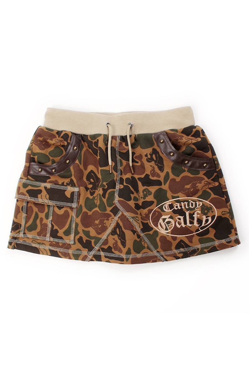 【予約商品】GALFY (ガルフィー) 柄姐スカート - Khaki