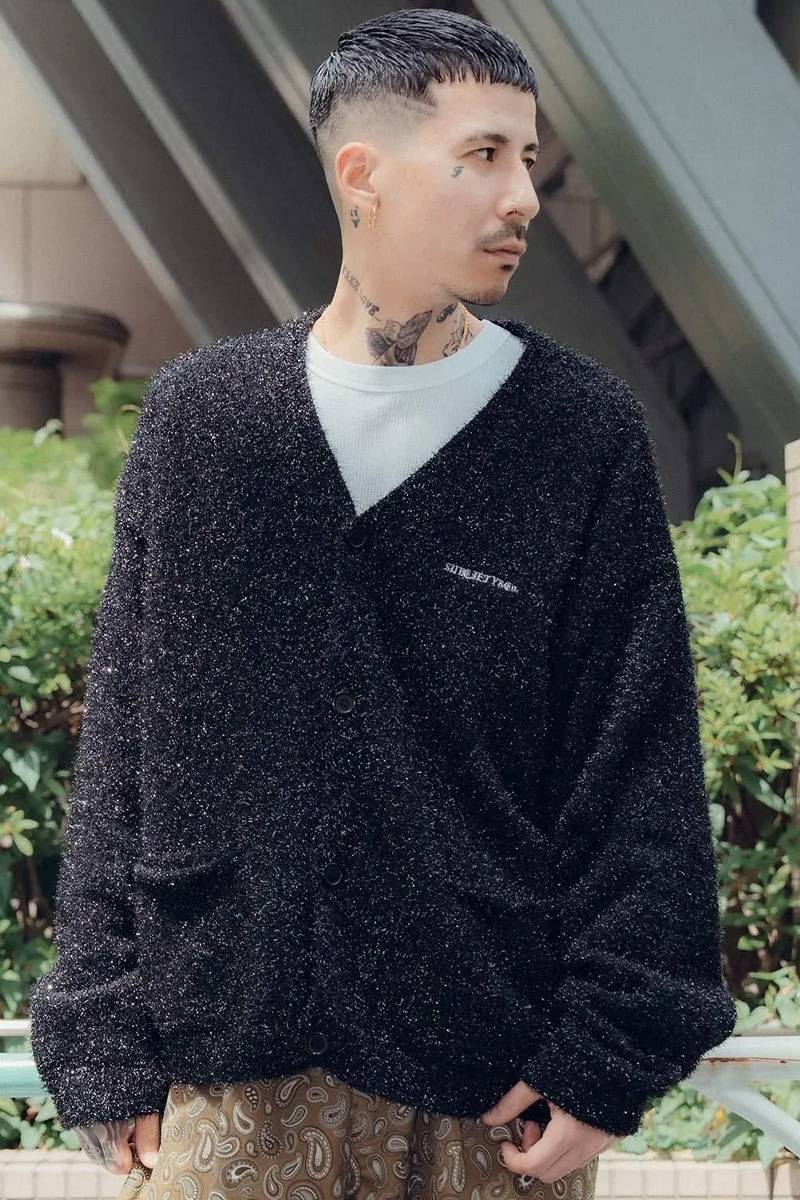 Subciety (サブサエティ) Glitter cardigan - Black