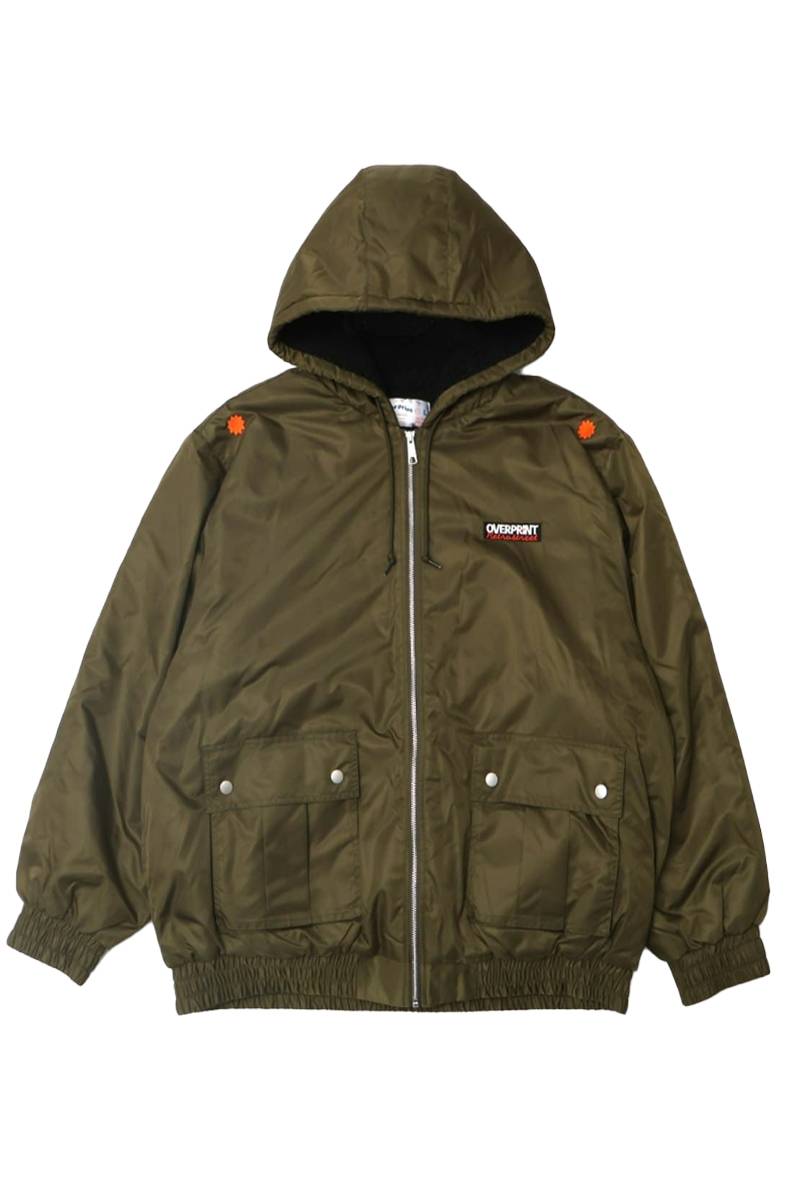 over print (オーバープリント) Hoodie Jacket OLIVE