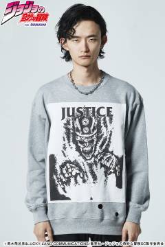 【予約商品】ジョジョの奇妙な冒険xglamb(グラム) Justice Sweat Gray