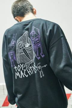 TOY MACHINE LOYAL PAWN EMBROIDERY SWEAT CREW - BLACK