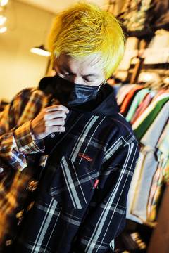 ROLLING CRADLE HOOD CHECK SHIRT / BLACK