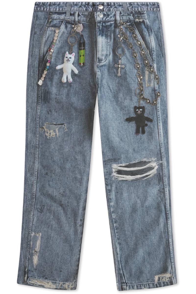 RIPNDIP (リップンディップ) Real Straight Leg Denim Pants - Light Wash