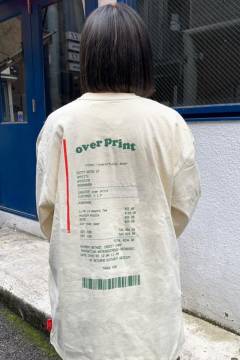 over print (オーバープリント) Receipt LS Tee (ivory)