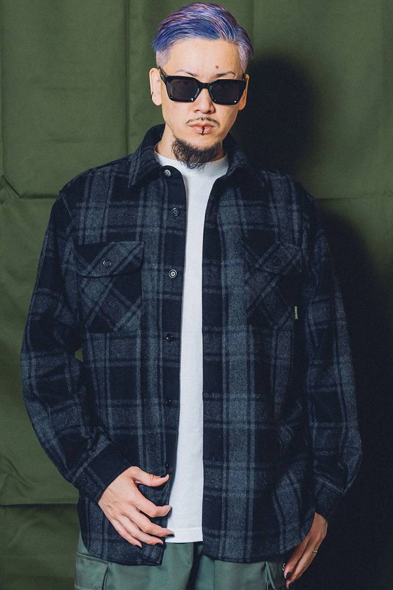 Subciety (サブサエティ) OLDIES FLANNEL SHIRT BLACK