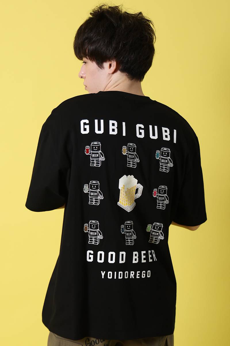 YOIDORE (ヨイドレ) ぐびぐびブロックTEE - Black