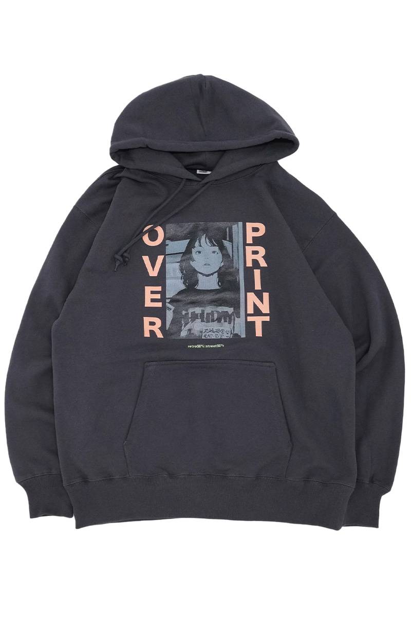 over print (オーバープリント) Vol.01 Hoodie - Chacoal