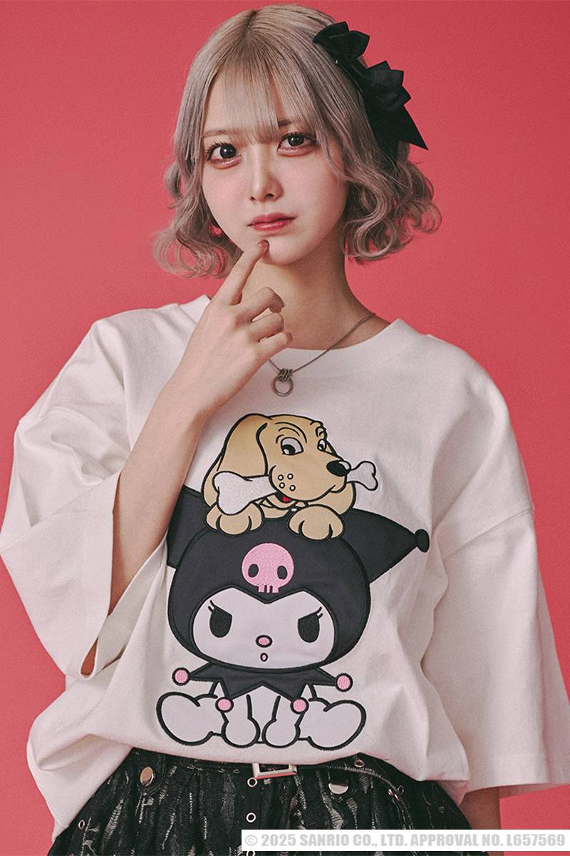 クロミ×GALFY(ガルフィー) クロミちゃんとGALFYの半袖TEE - O.White