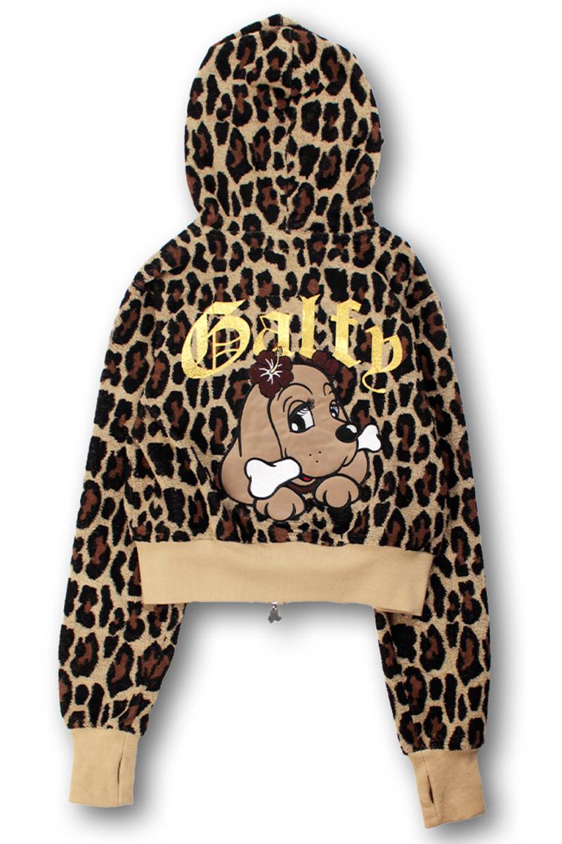 【予約商品】GALFY(ガルフィー) フユGAL 豹パーカー - Beige Leopard