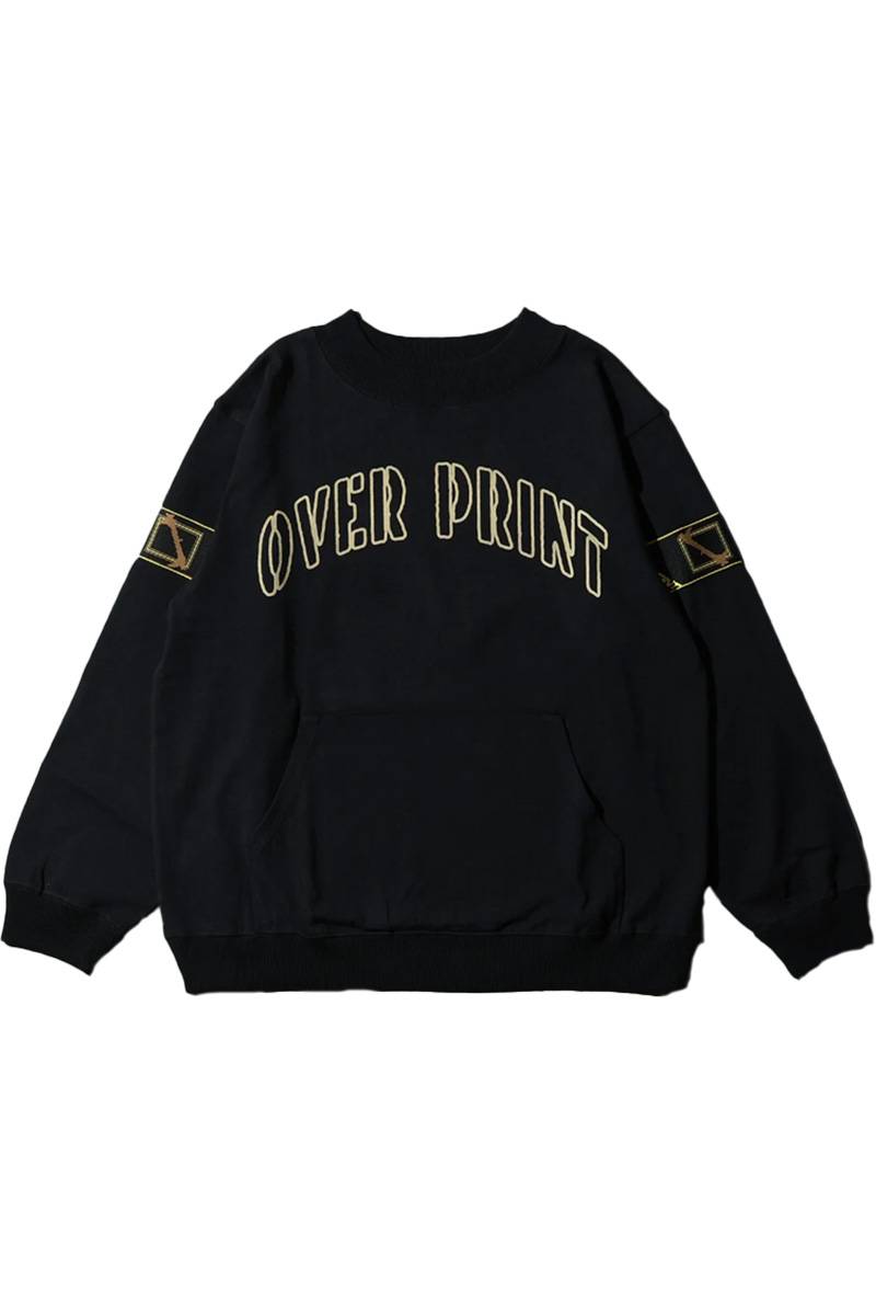over print (オーバープリント) College sweat like LS Tee - Black