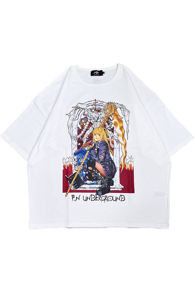 DEATH NOTE×PSYCHO NATION(サイコネーション) ミサTee - White