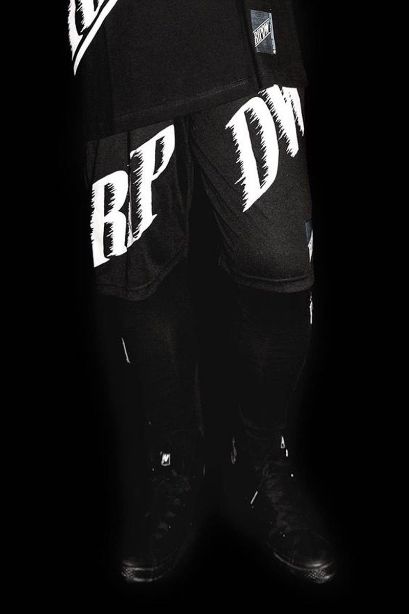 RIP DESIGN WORXX スラッシュロゴメッシュハーフパンツ BLACK