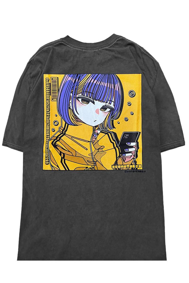 SCENE TOKYO (シーントウキョウ) phone girl Tee type2 - Coal Black