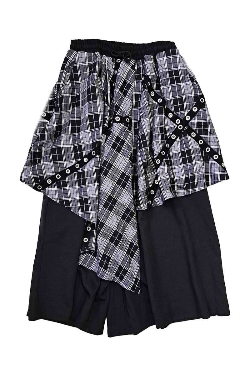 PSYCHO NATION(サイコ・ネーション) ハトメスカート袴パンツ - Check